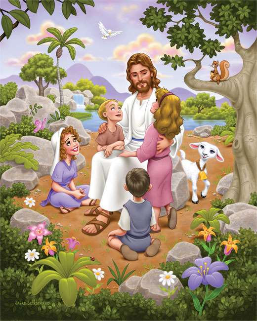 Christ with the Children 3x4 Print
