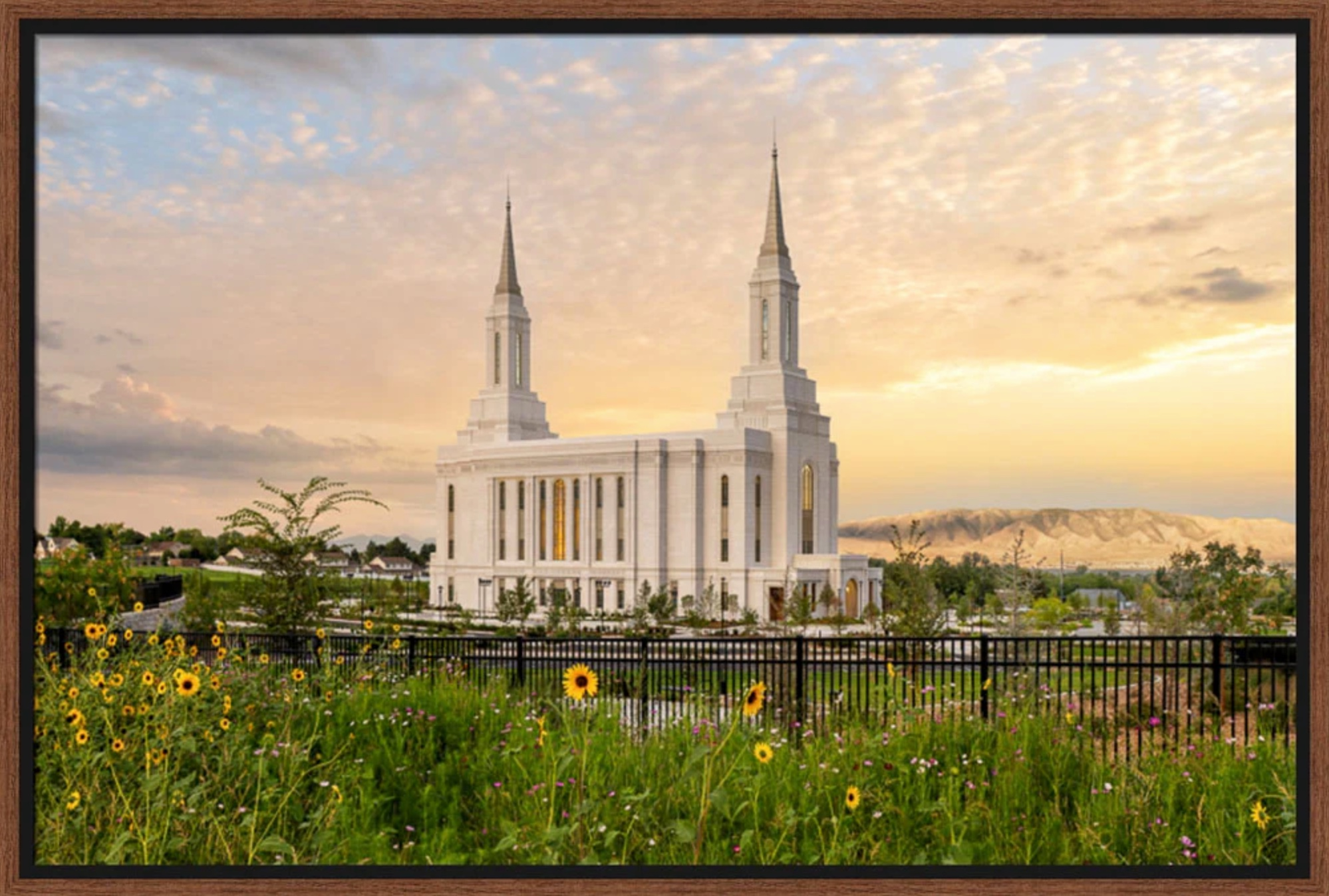 Lindon Utah Temple - Joyful Day (16x24 Framed Canvas Print)