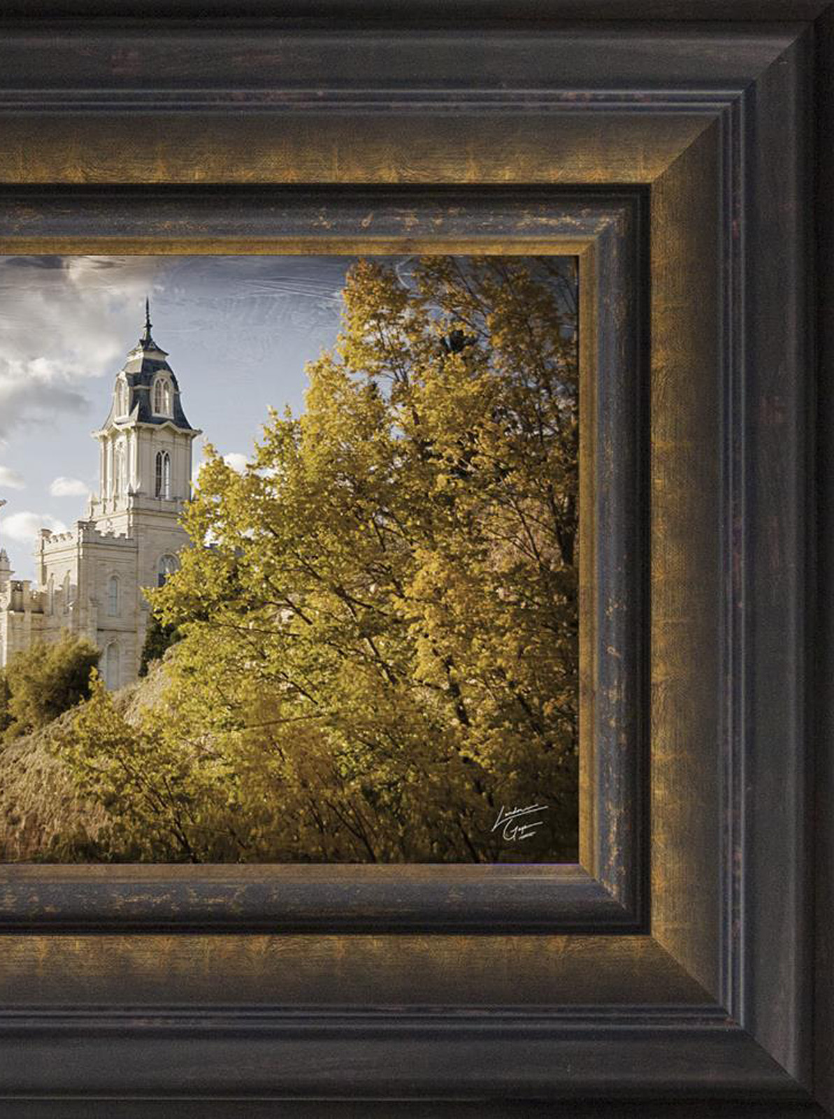 Manti Temple, the Day Dawn is Breaking (19x48 Canvas Framed Art), , large image number 4