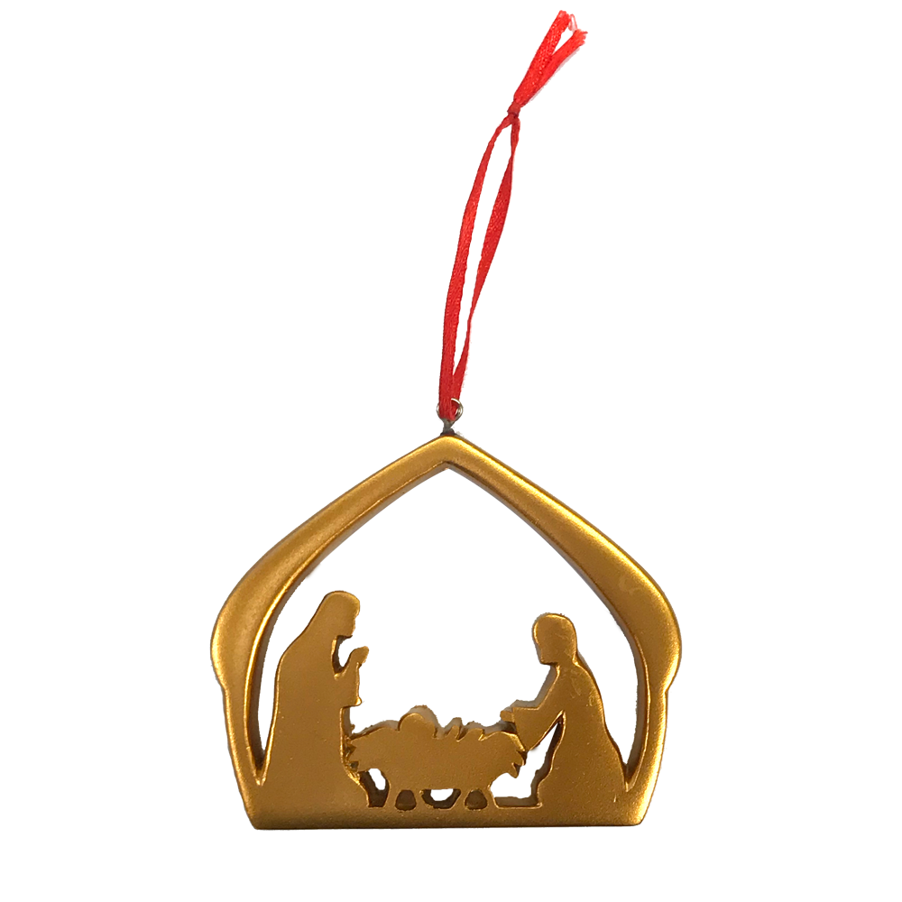 Holy Family Gold Ornament