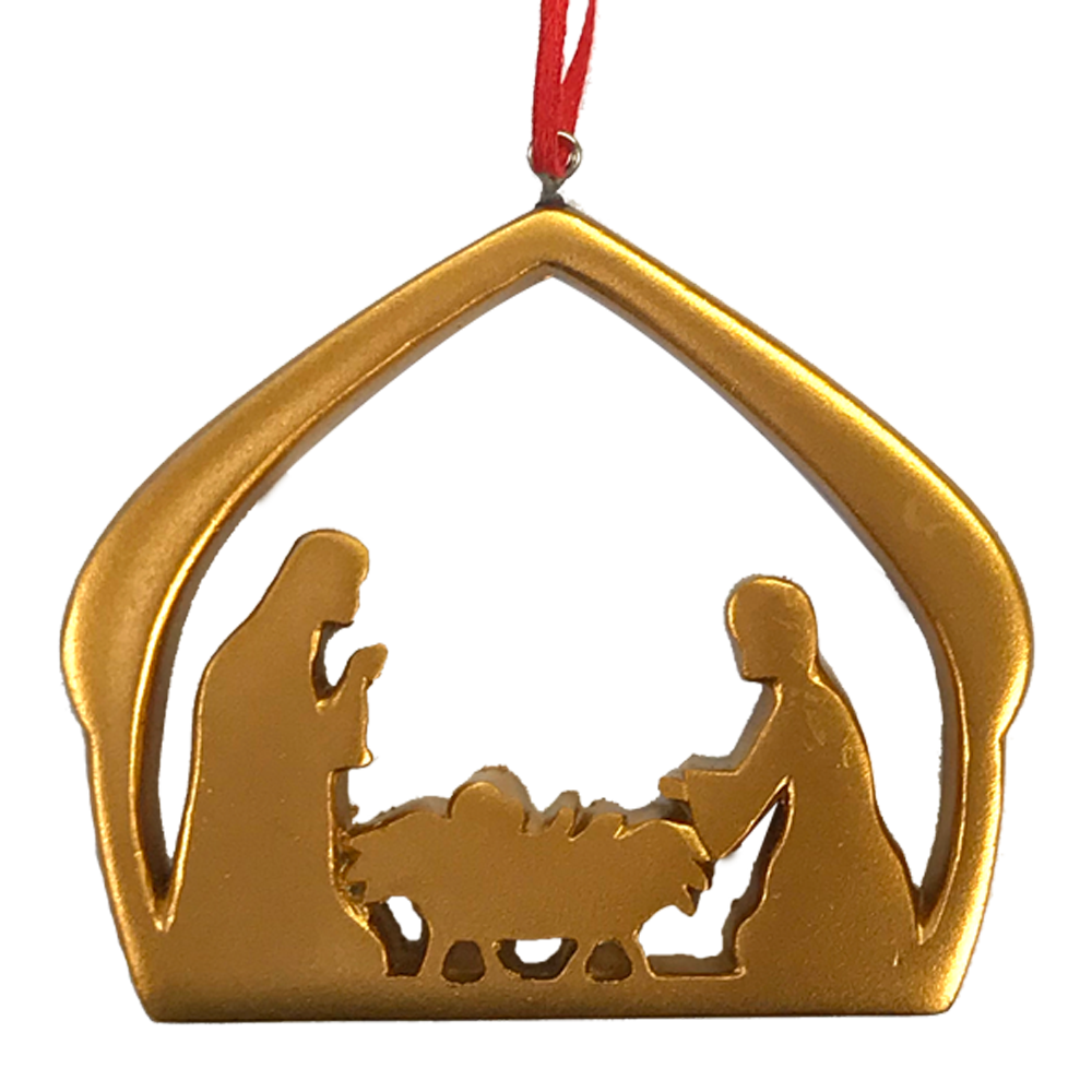 Holy Family Gold Ornament, , large