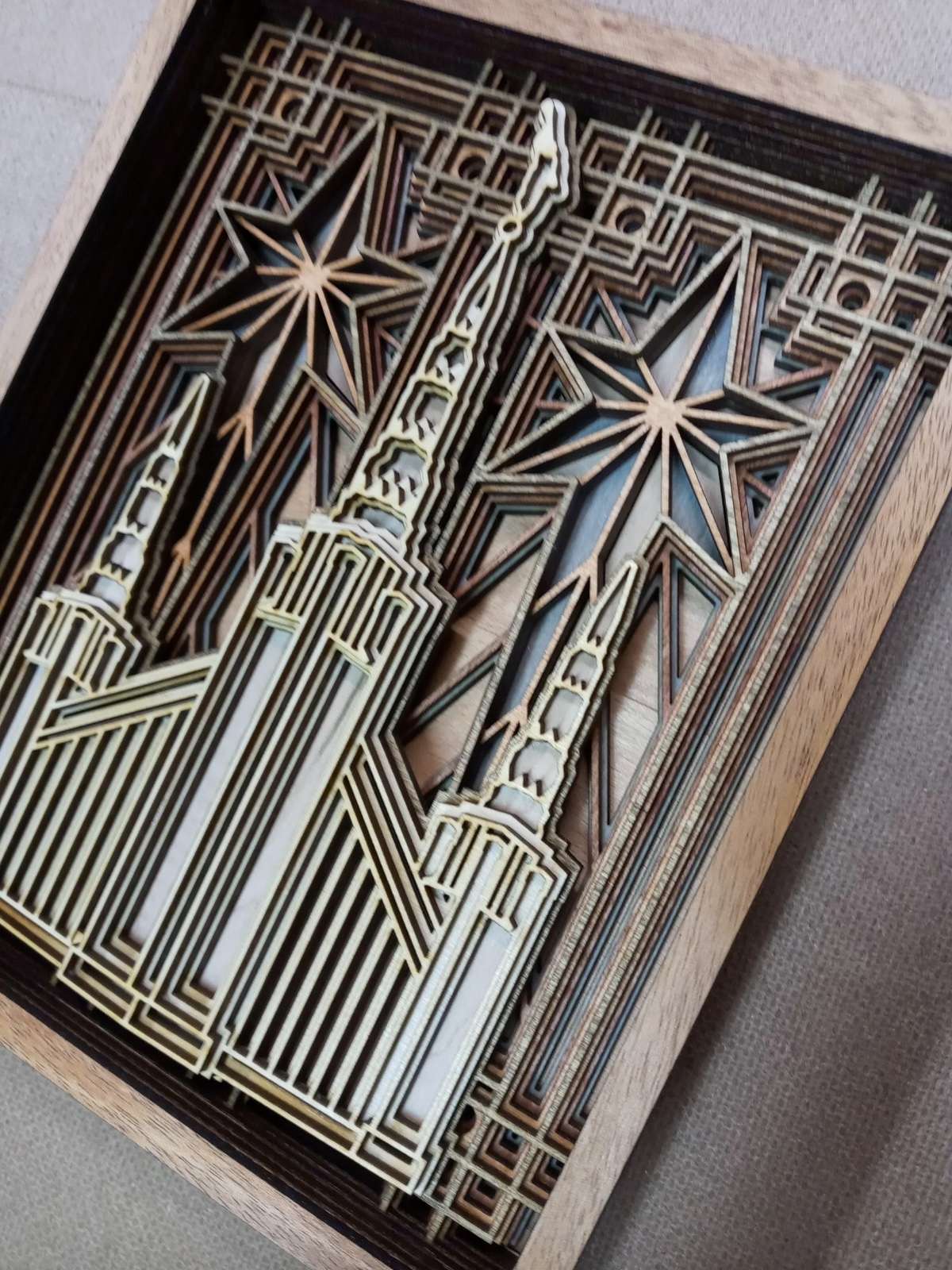 Portland Oregon Temple Layered Wood Plaque, , large
