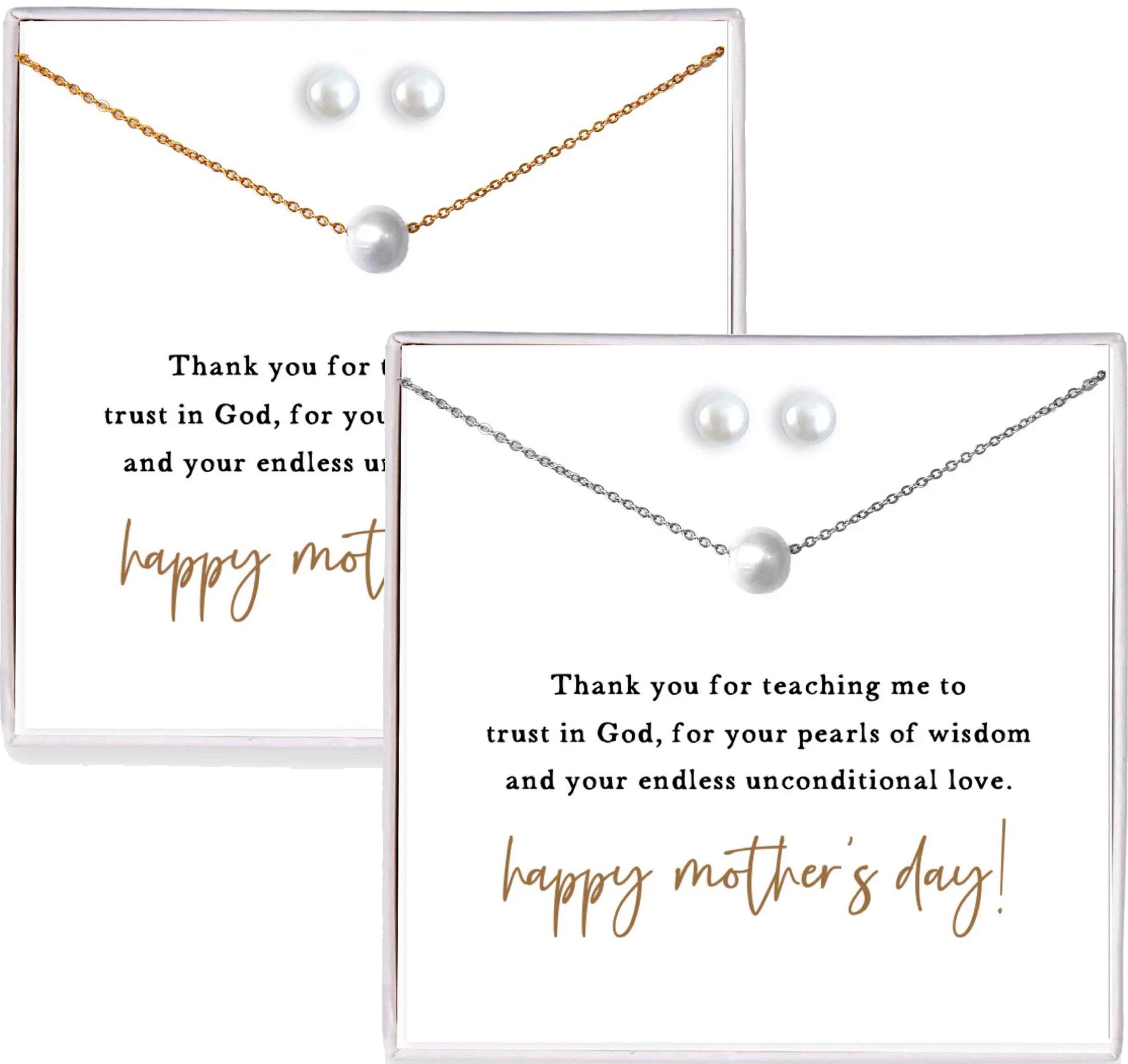 Pearl Necklace and Earring Gift Set