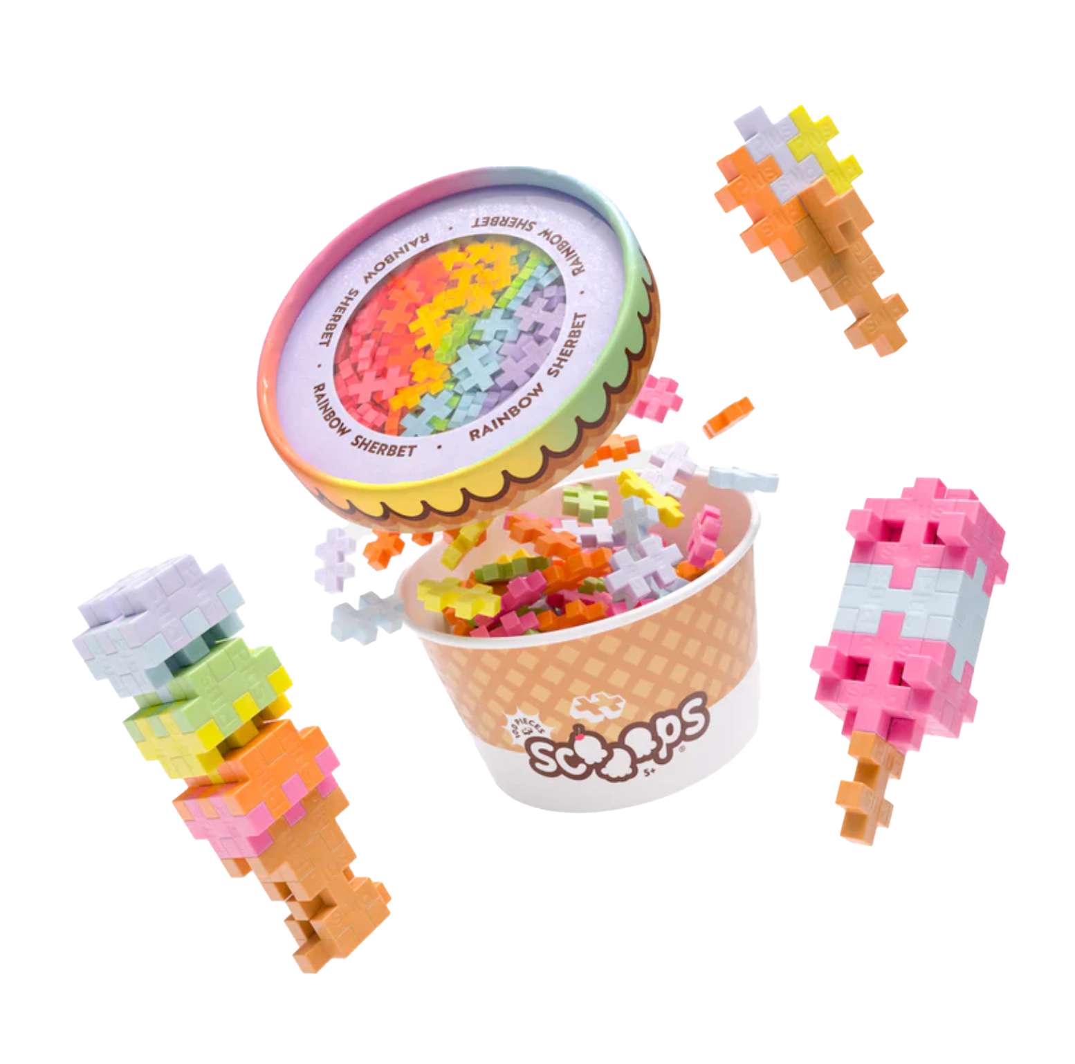 Plus Plus Scooops Rainbow Sherbet