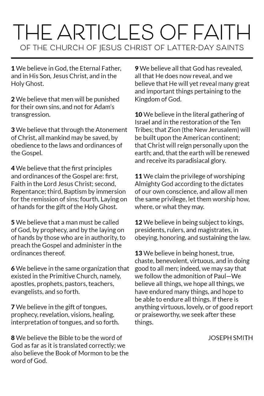 Articles of Faith Repositionable Poster