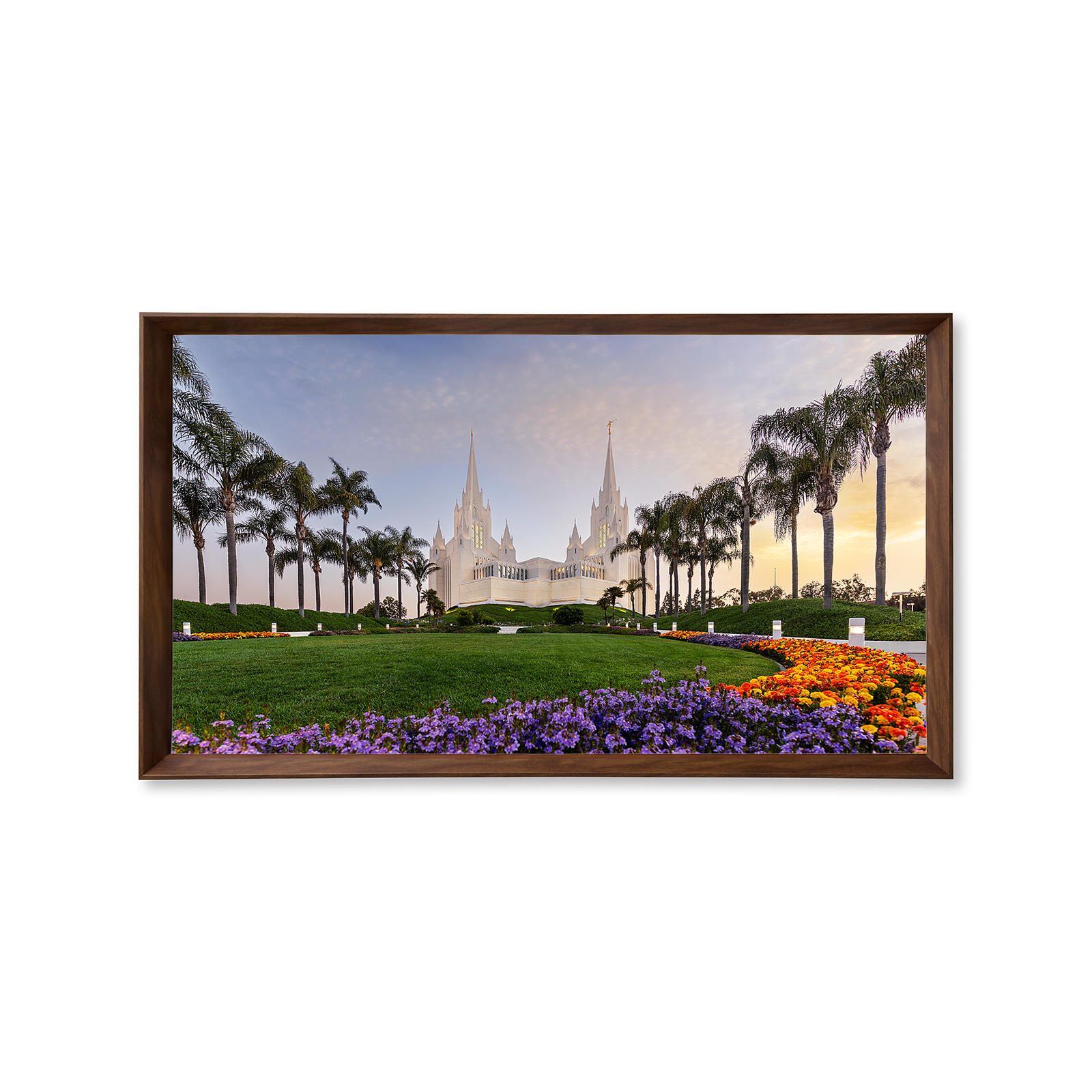 San Diego California Temple, Fire of the Covenant Series (25x43 Framed Canvas Print)
