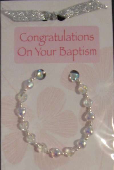 Crystal Hearts Baptism Bracelet, , large image number 1
