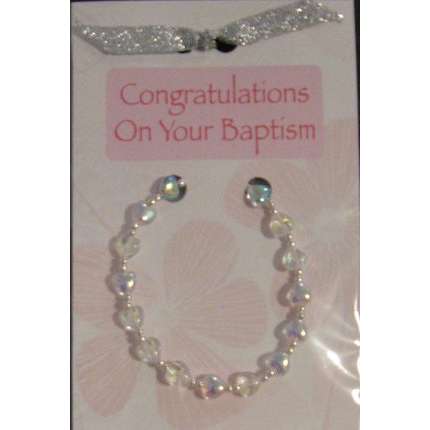 Crystal Hearts Baptism Bracelet, , large image number 0