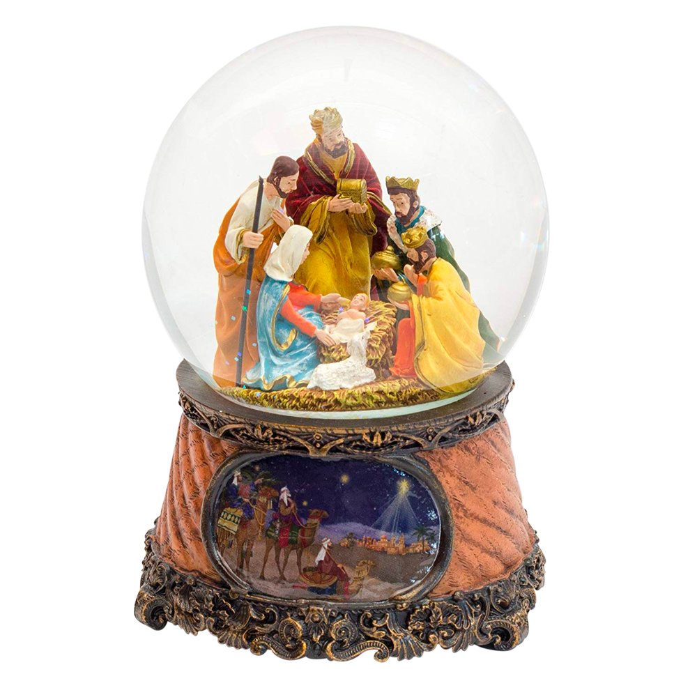 Nativity Musical Three Kings Water Globe