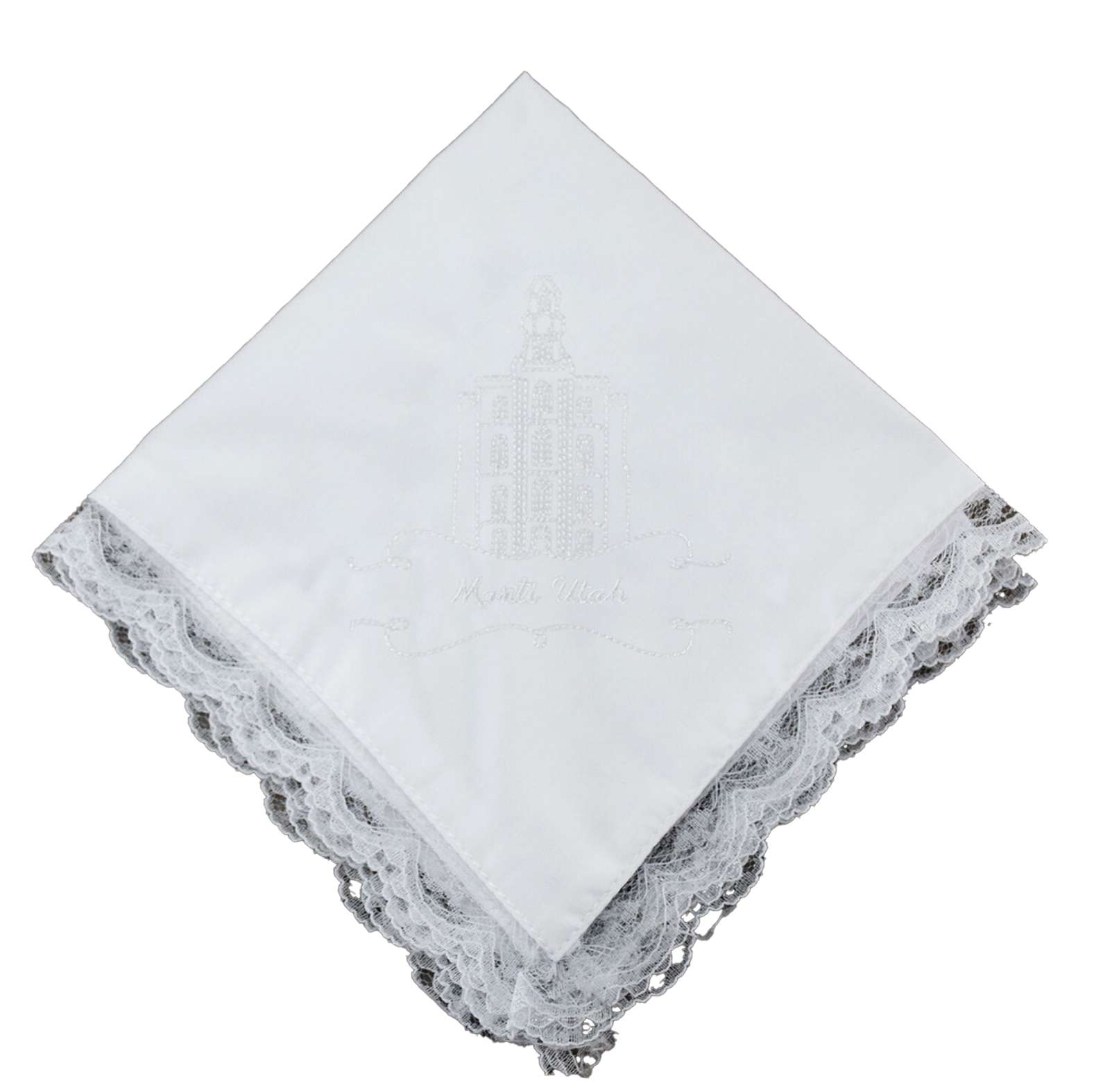 Manti Utah Lace Temple Handkerchief