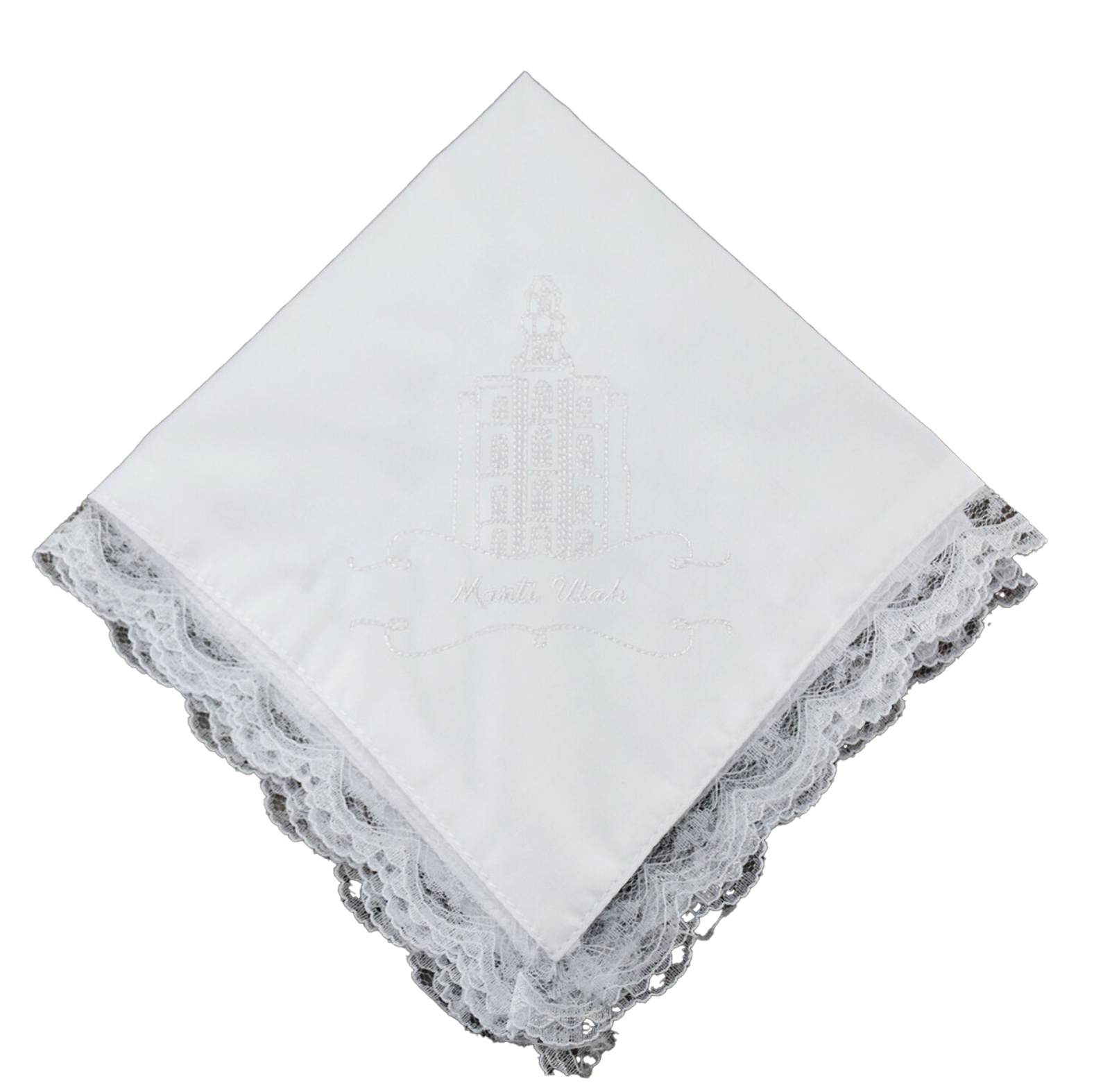 Manti Utah Lace Temple Handkerchief