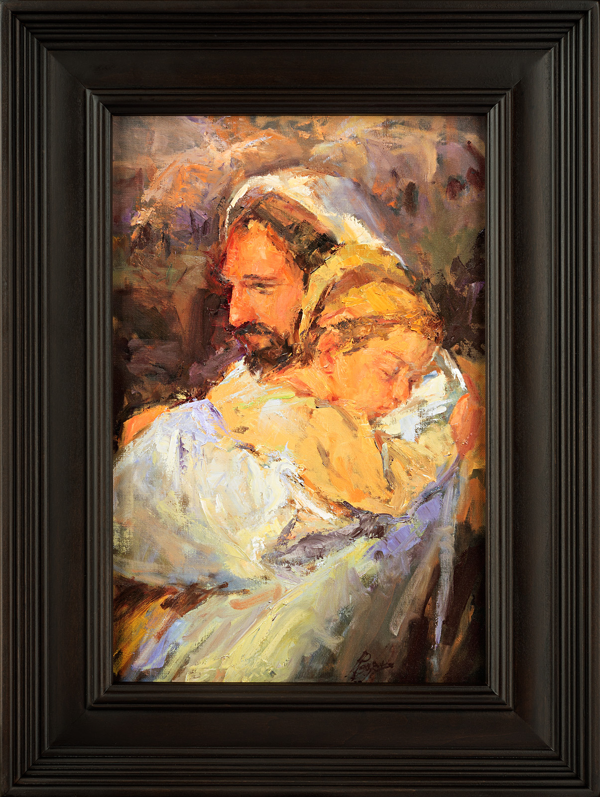 Safely Enfolded (20x15 Framed Giclee Canvas)