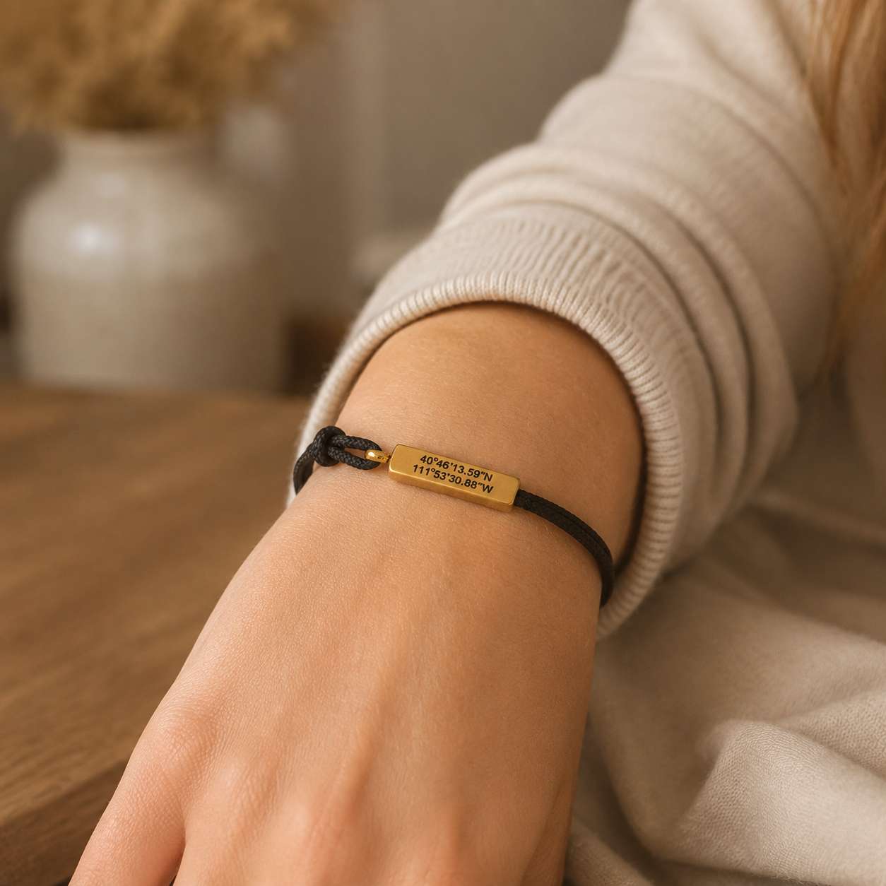 Salt Lake City Temple Coordinates Graphite Bracelet, , large image number 7