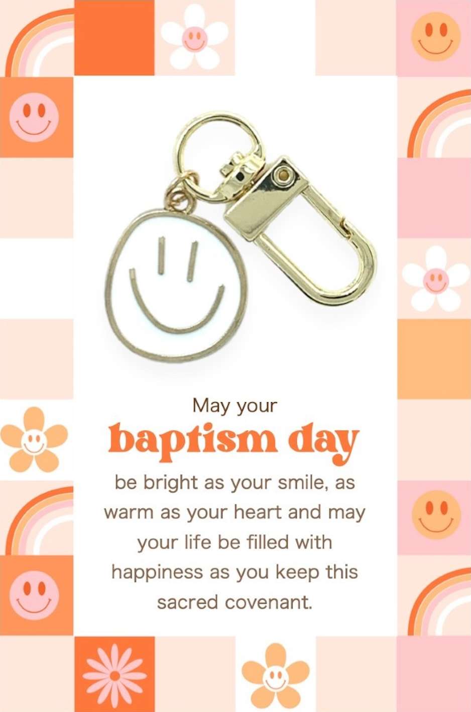 Baptism Day Smiley Face Zipper Pull, , large image number 2