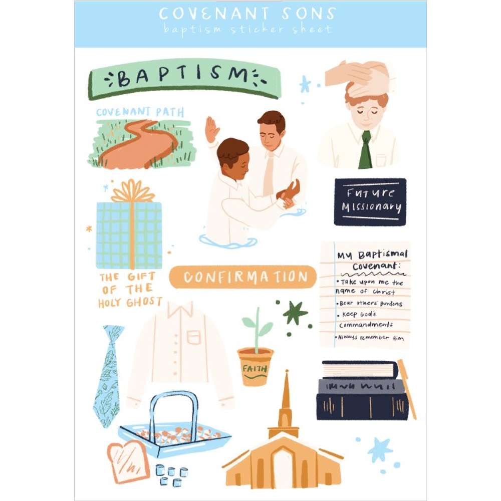 Covenant Sons Baptism Sticker Sheet, , large
