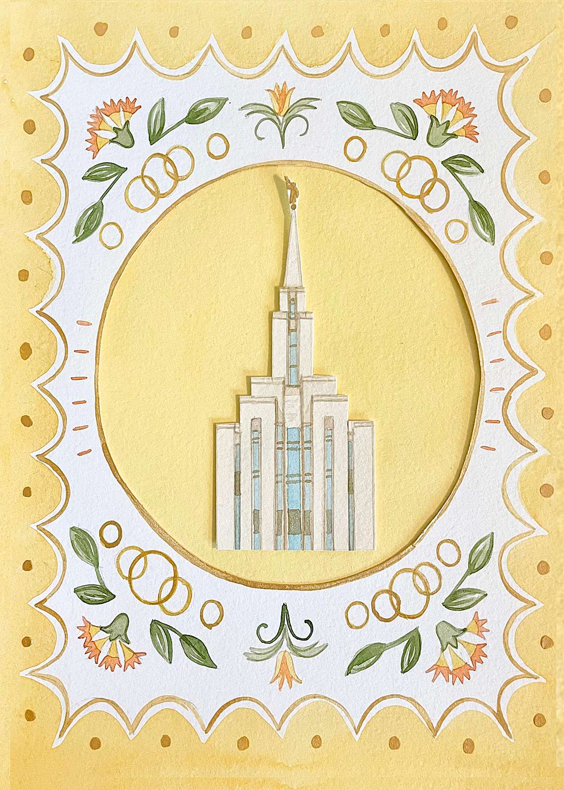 Oquirrh Utah Temple Cottagecore Style Print