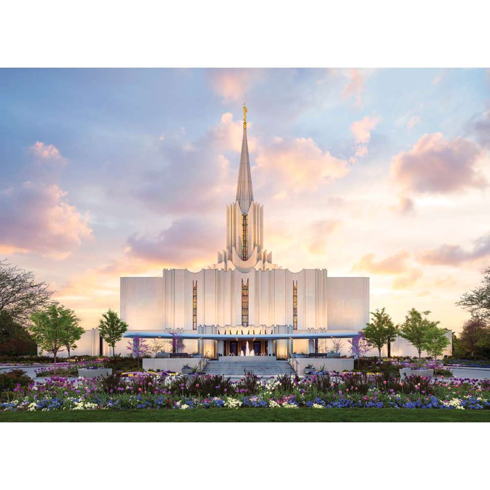 Jordan River Utah Temple - Spring Sunset Print
