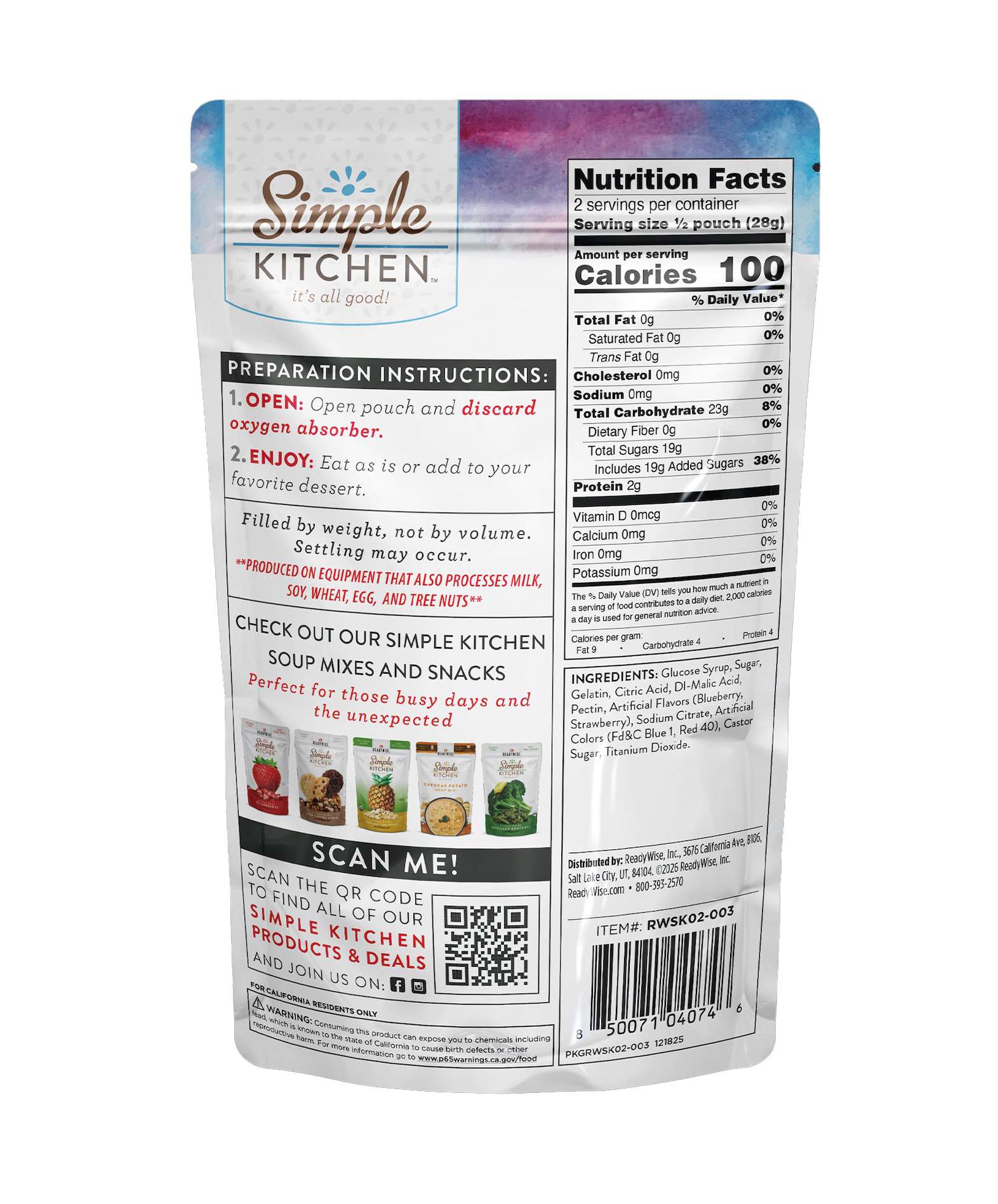 Simple Kitchen Cosmic Invaders (Freeze-Dried Gummy Worms) Single Pouch, , large image number 2