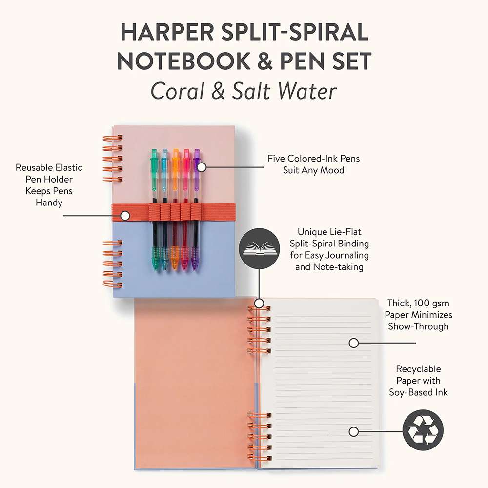Journal Coral & Salt Water W/Pens, , large image number 3