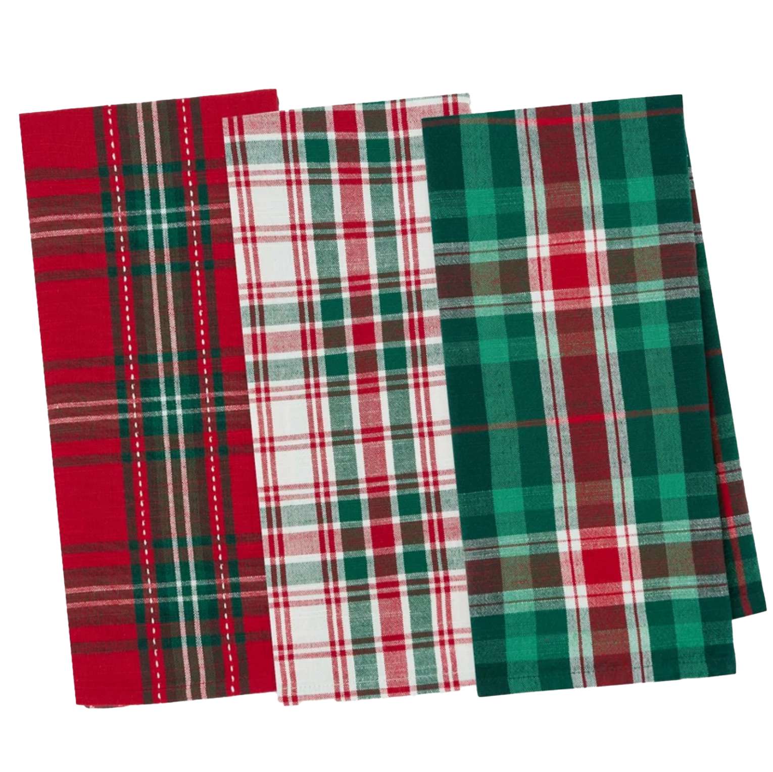Christmas Plaid Dishtowel Set, , large