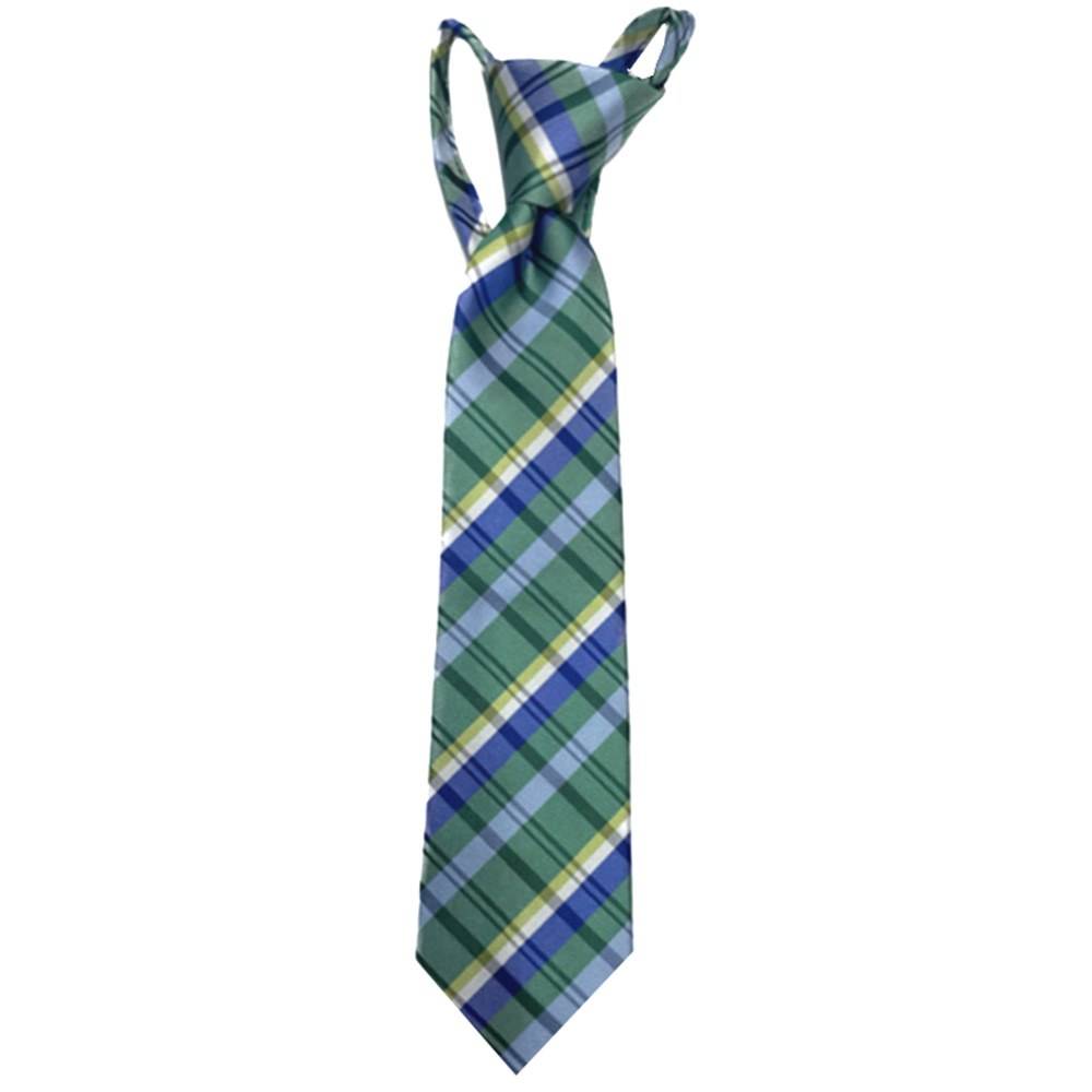 Toddler Green/Yellow Plaid Zipper Necktie, , large image number 0