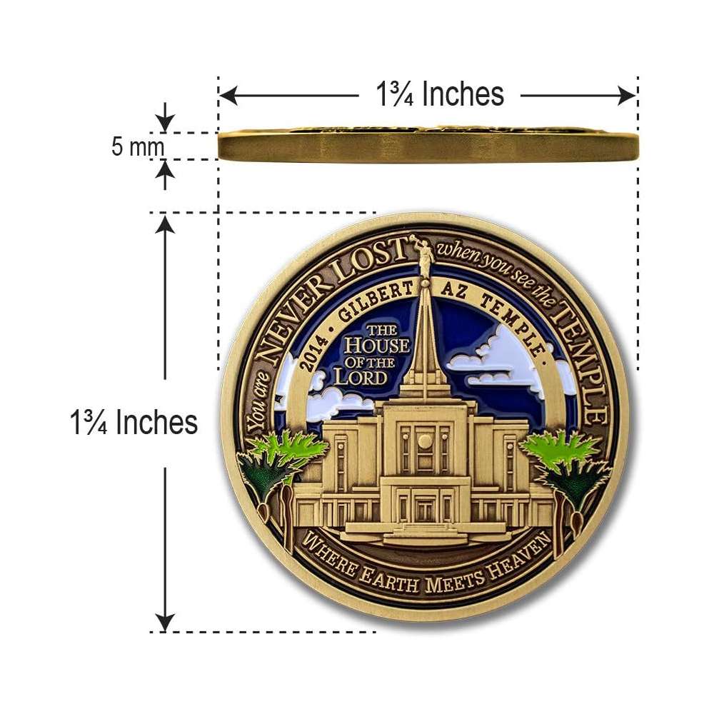 Gilbert Arizona Temple Medallion Coin, , large