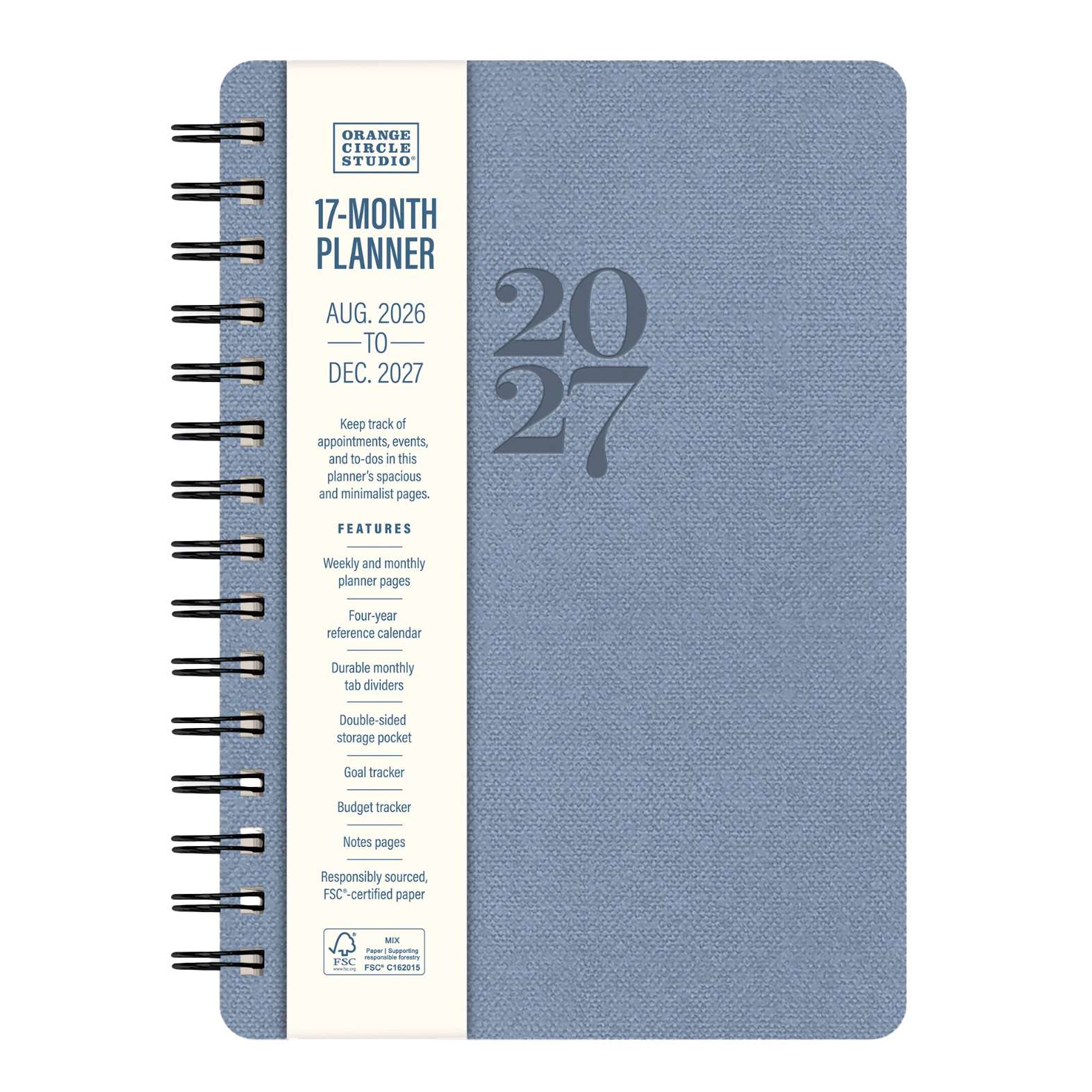 2027 Leisure Blue Agatha 17-Month Planner
