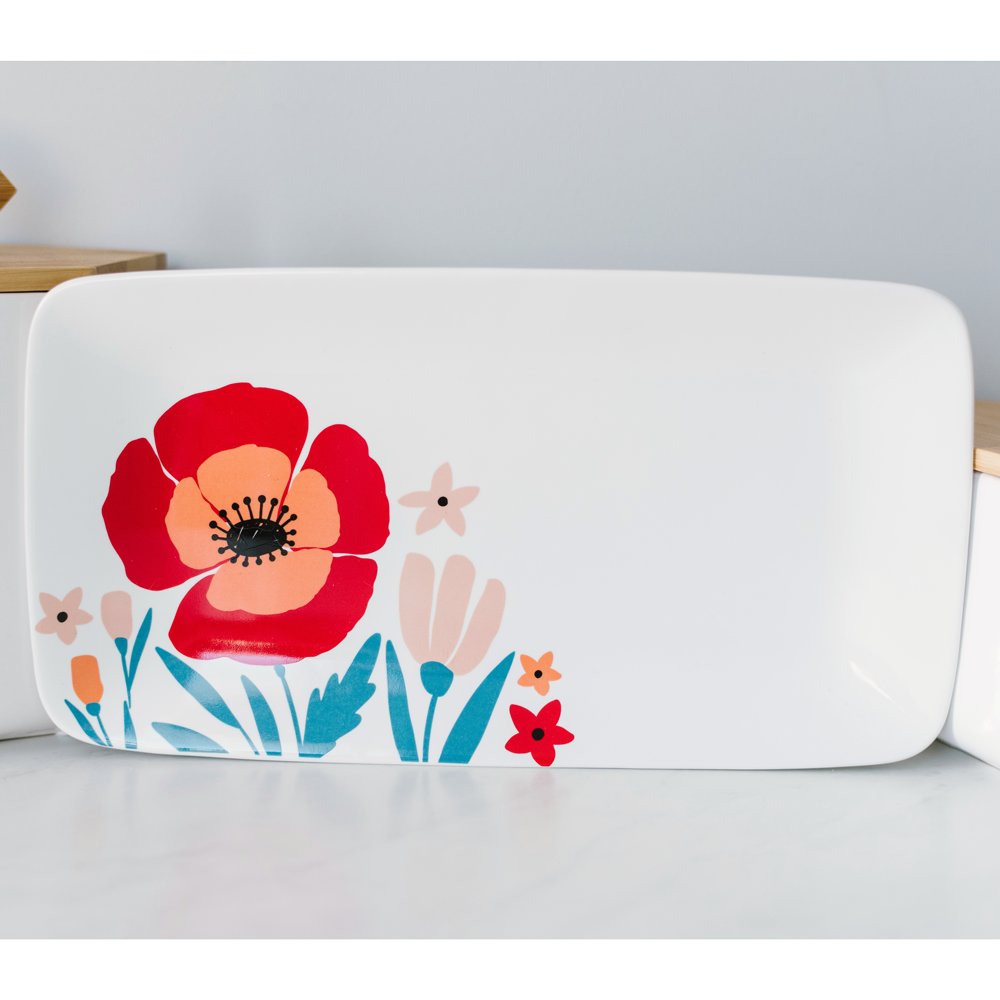 Floral Ceramic Tray, , large