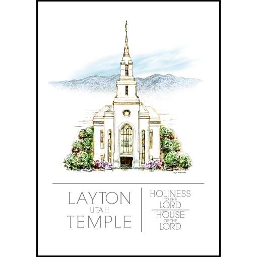 Layton Utah Temple Watercolor Print