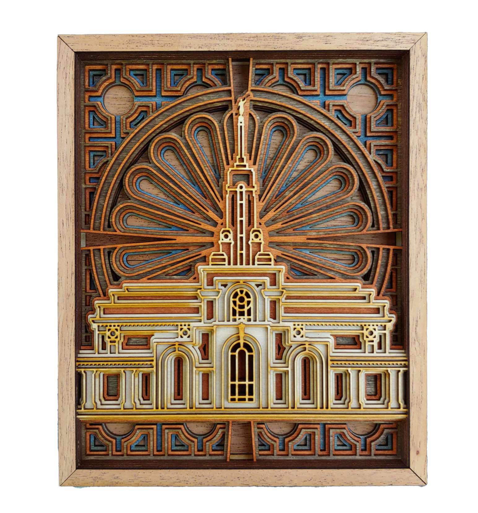 Mt. Timpanogos Utah Temple Layered Wood Plaque