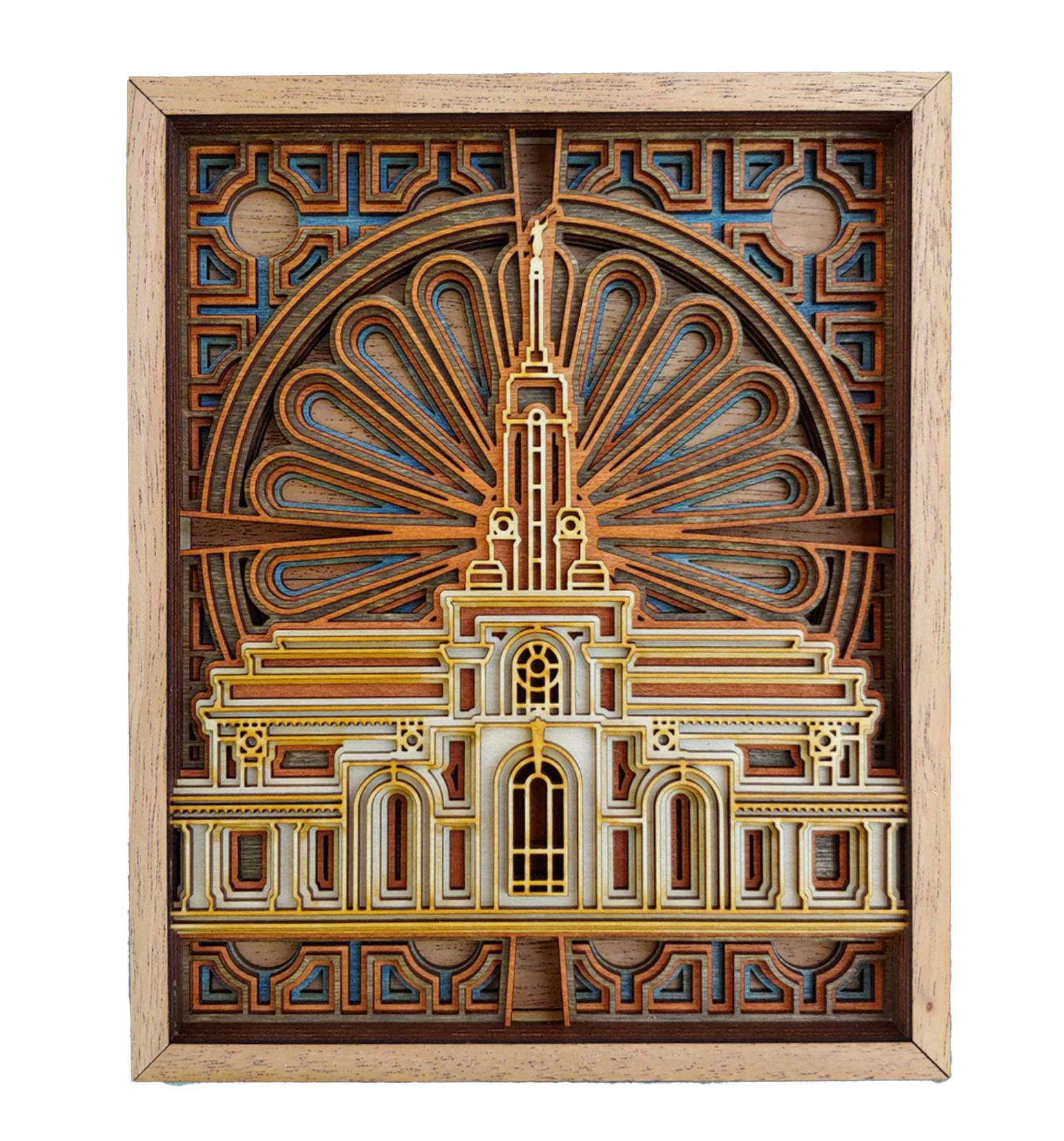 Mt. Timpanogos Utah Temple Layered Wood Plaque