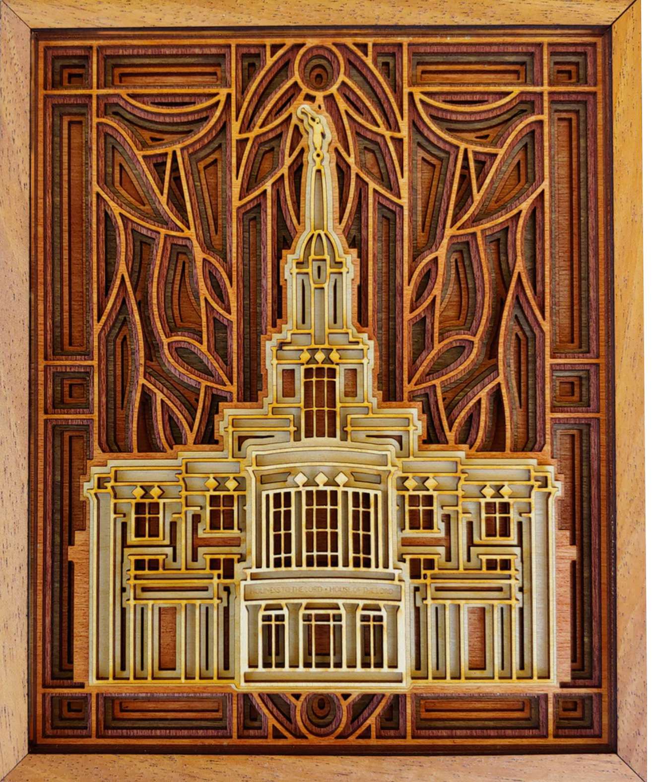 Payson Utah Temple Layered Wood Plaque