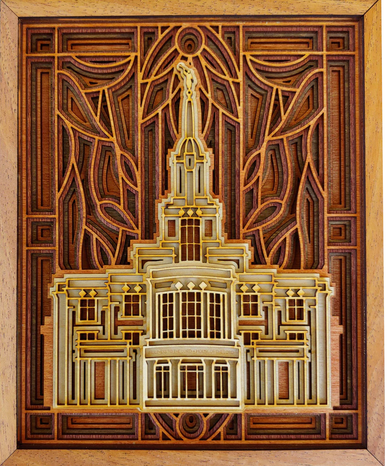 Payson Utah Temple Layered Wood Plaque