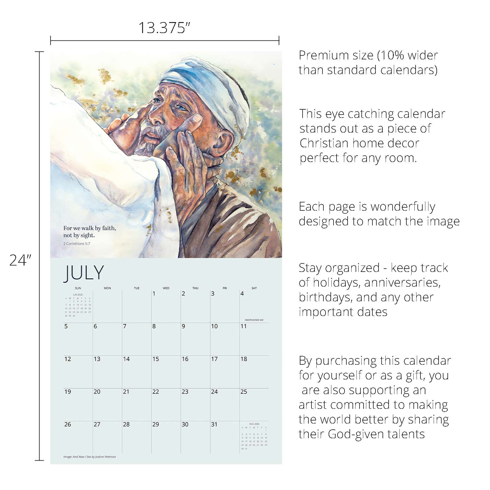 2026 The Lord Is My Light Bible Verse Calendar, , large image number 6