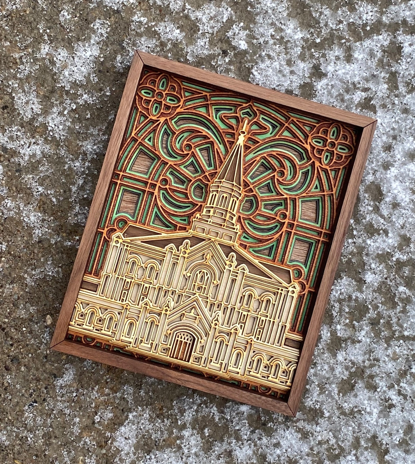 Taylorsville Utah Temple Layered Wood Plaque, , large