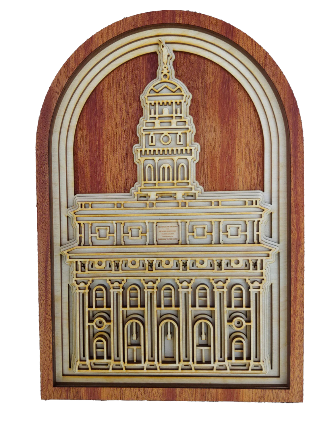 Nauvoo Temple Layered Wood Plaque