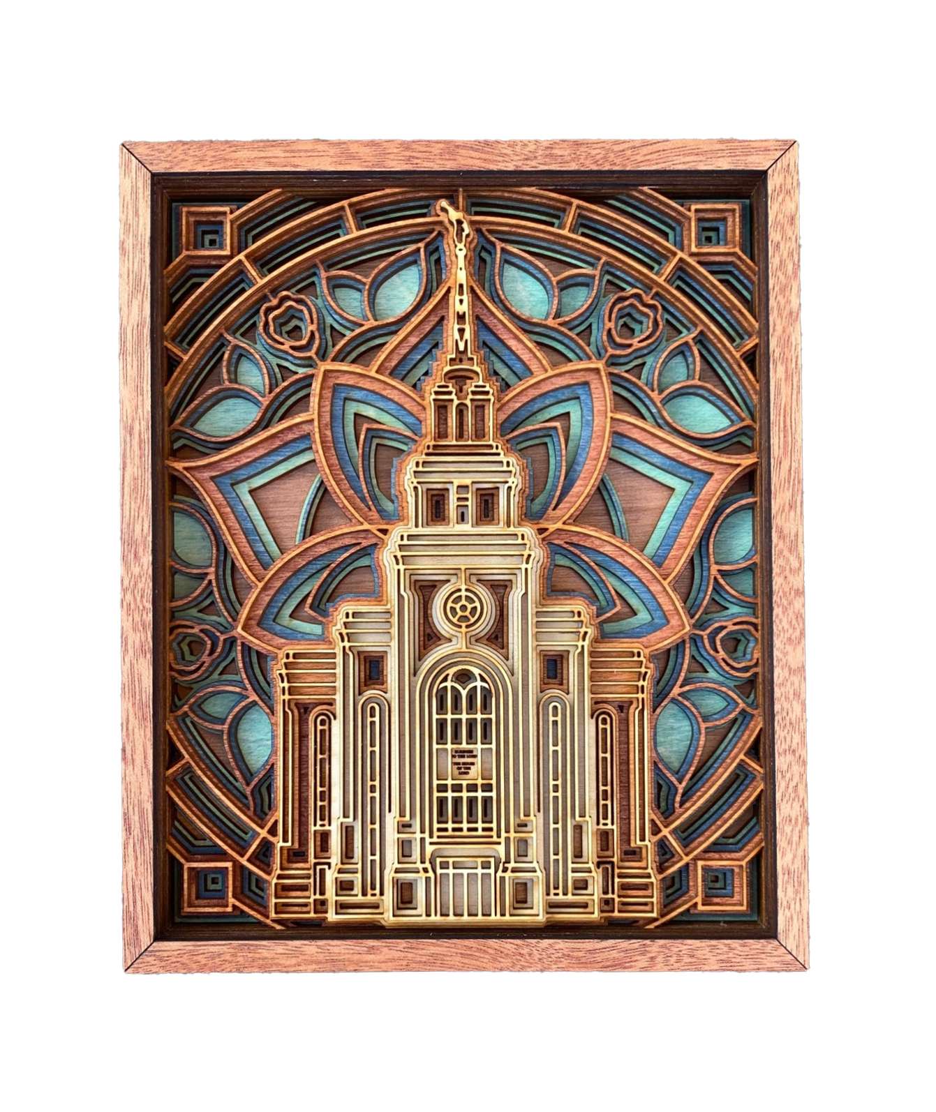 Layton Utah Temple Layered Wood Plaque