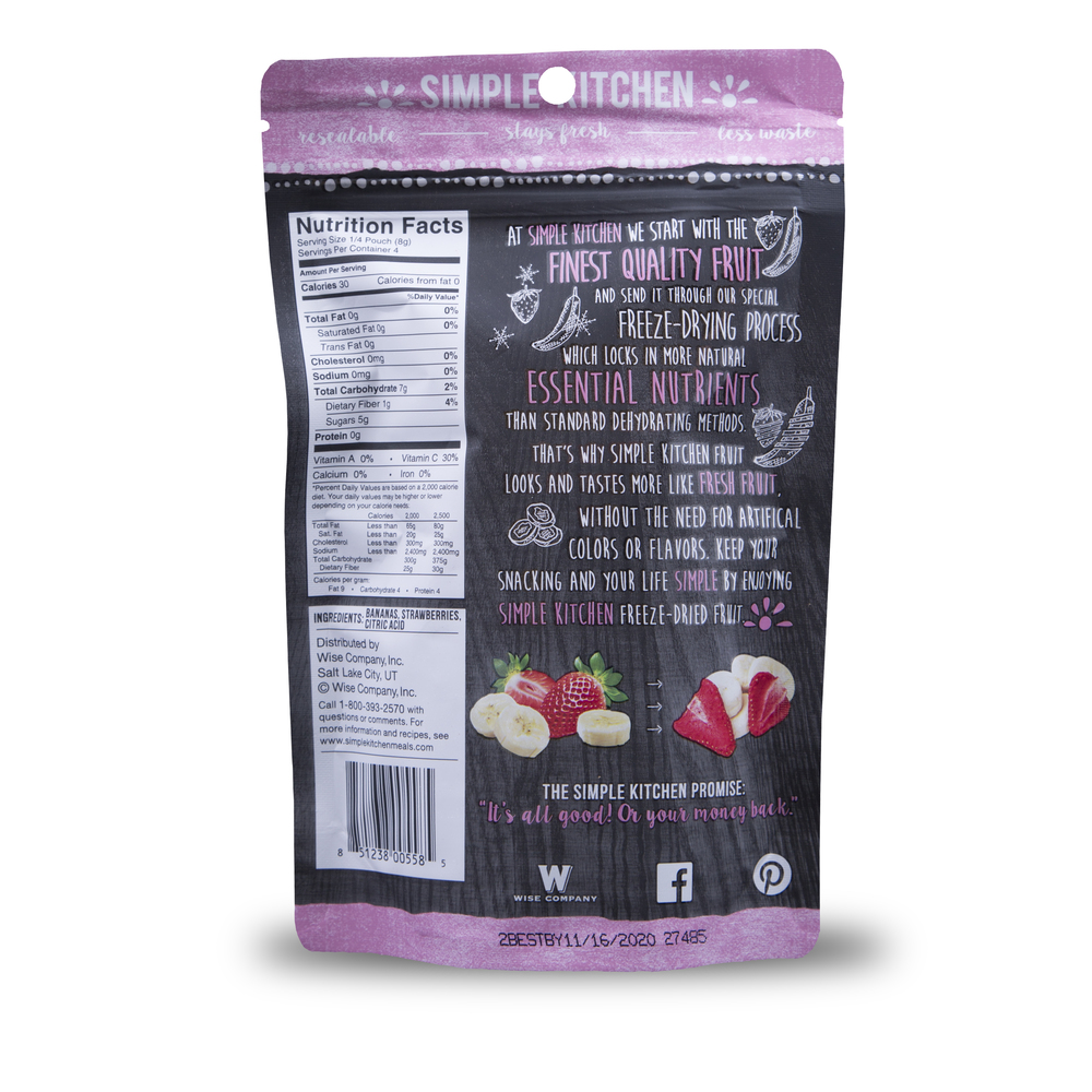 Freeze-Dried Strawberries and Bananas Pouch, , large image number 2