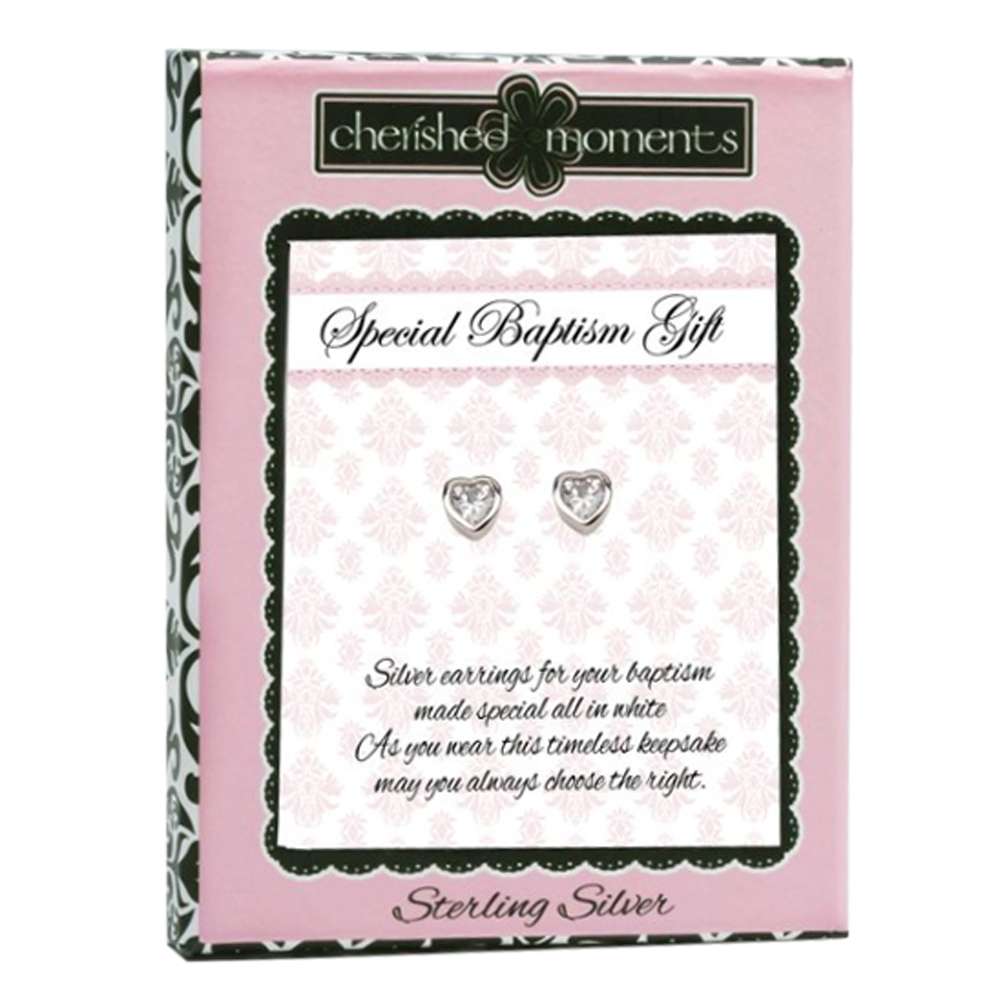 Cubic Zirconia Baptism Earrings