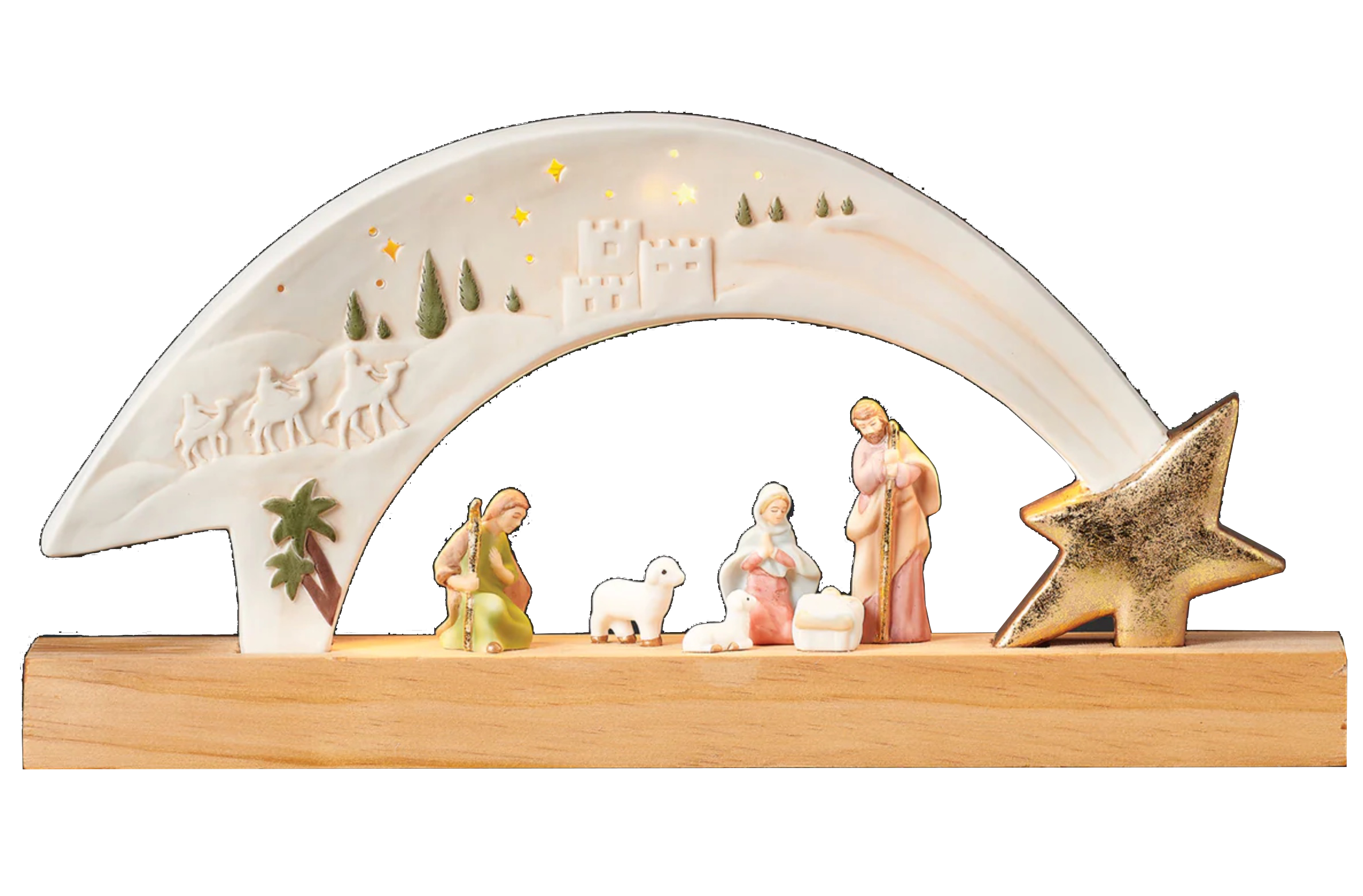 Light-up Shooting Star Wood Nativity