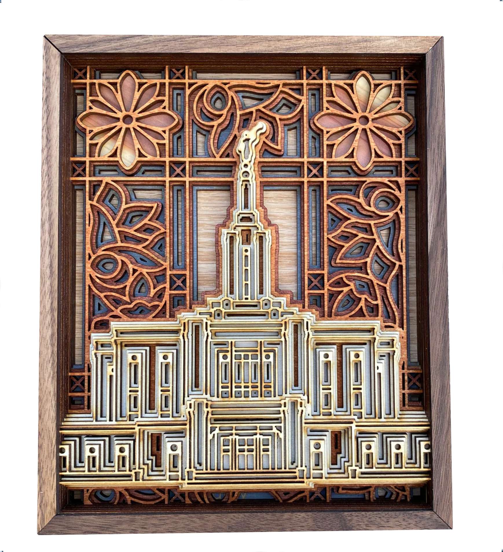Pocatello Idaho Temple Layered Wood Plaque