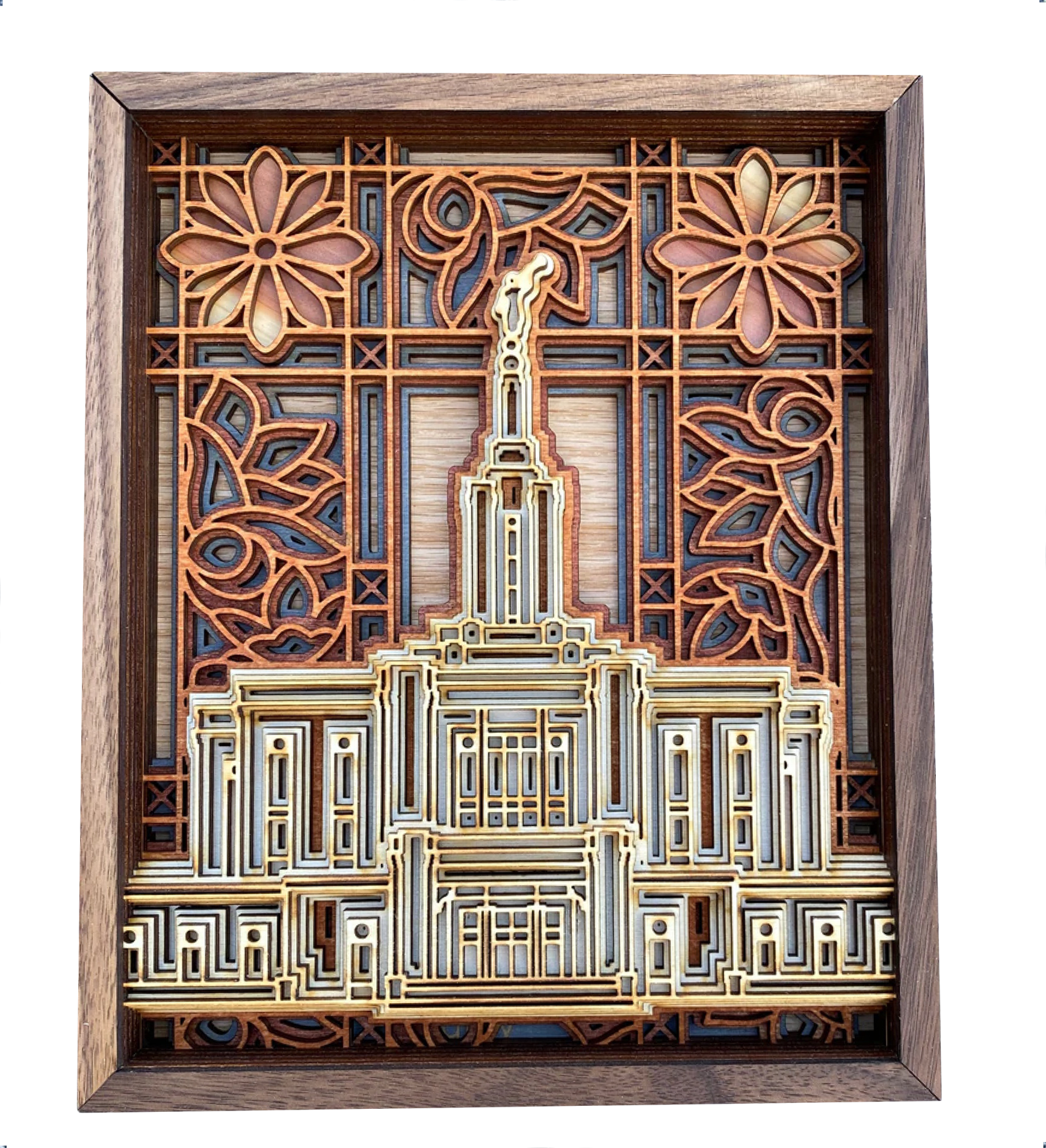 Pocatello Idaho Temple Layered Wood Plaque