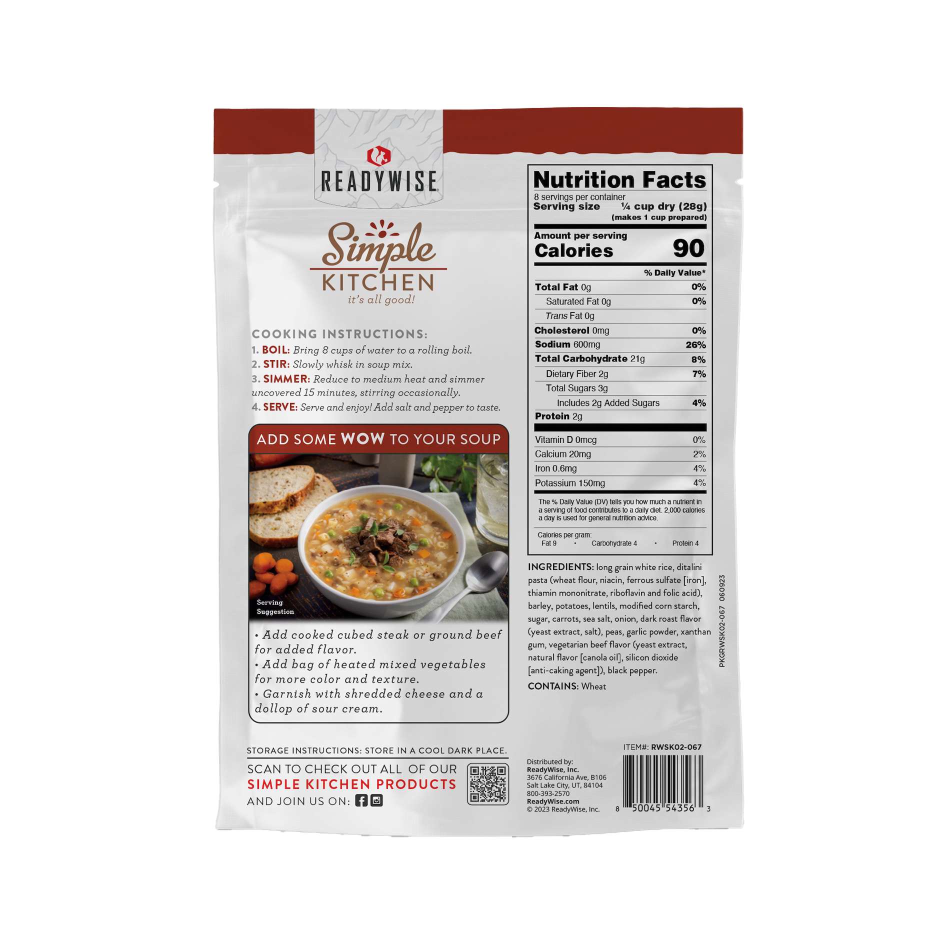 Simple Kitchen Vegetable Beef Soup Mix Single Pouch, , large image number 2