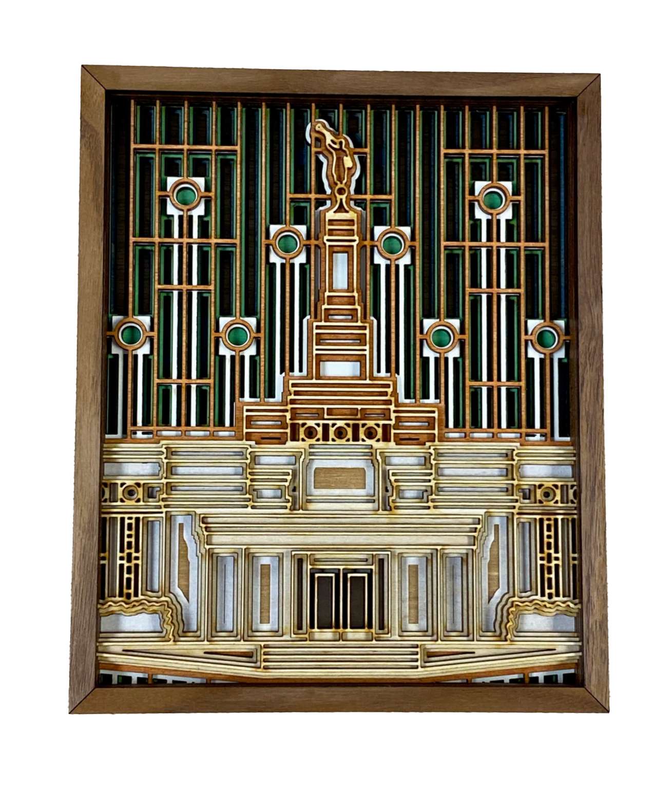 Spokane Washington Temple Layered Wood Plaque
