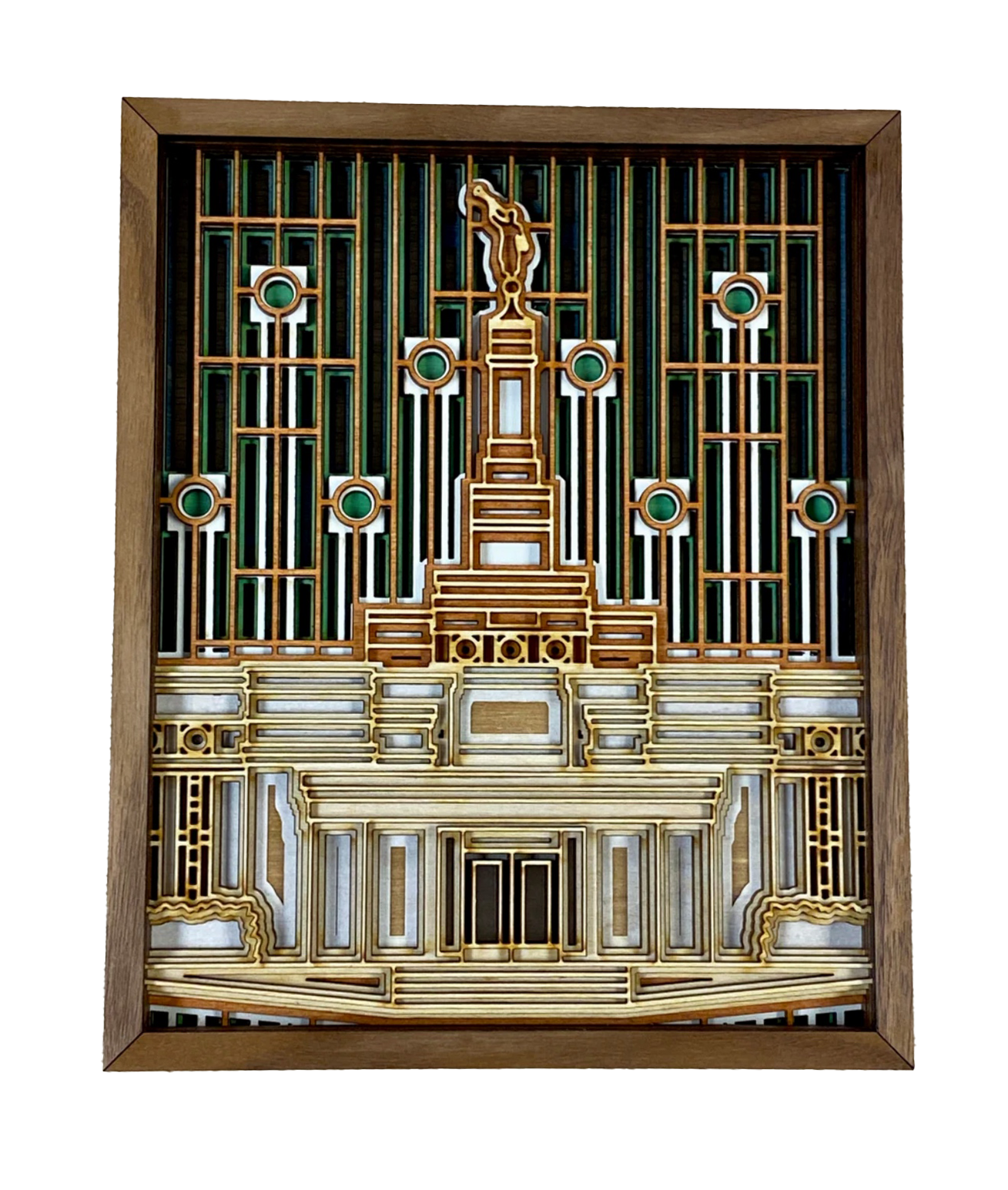 Spokane Washington Temple Layered Wood Plaque