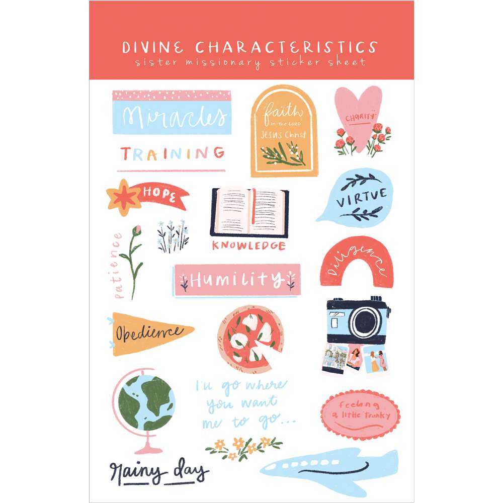 Divine Characteristics Sister Missionary Sticker Sheet, , large image number 0