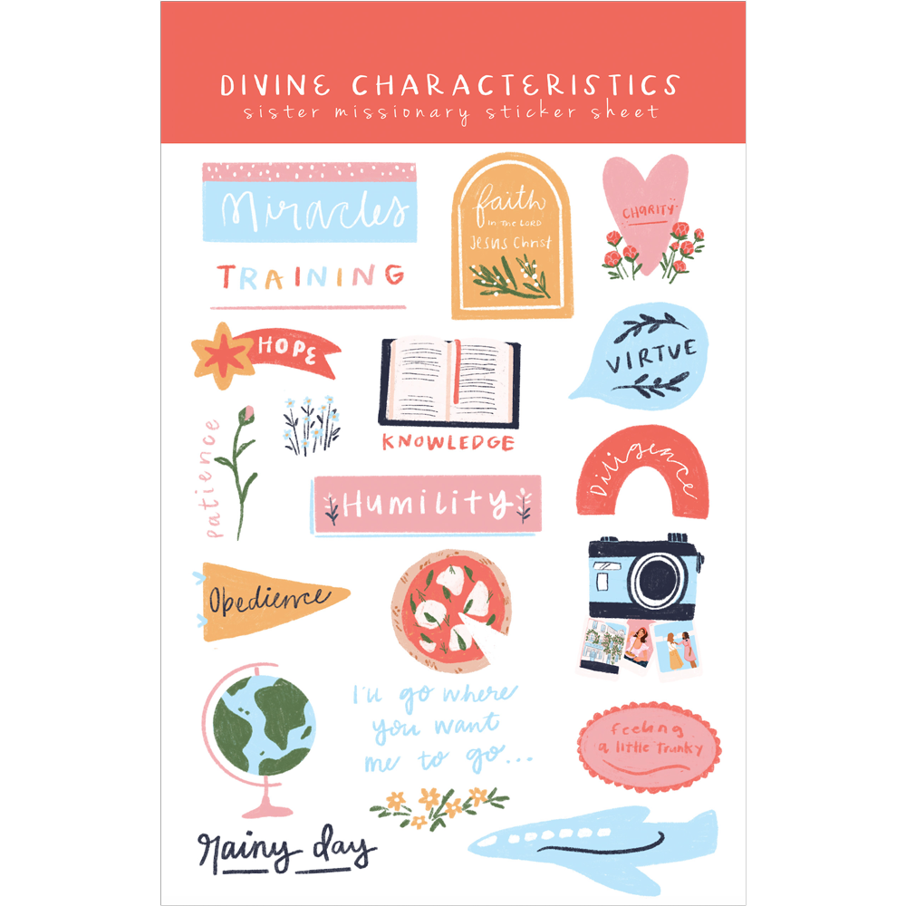 Divine Characteristics Sister Missionary Sticker Sheet