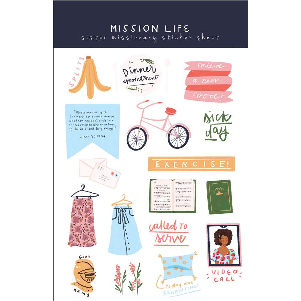 Mission Life Sister Missionary Sticker Sheet