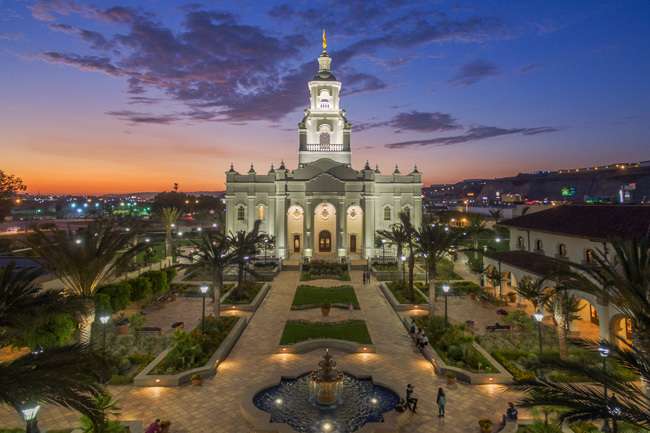 Tijuana Mexico Temple, Courtyard Matted Print, , large