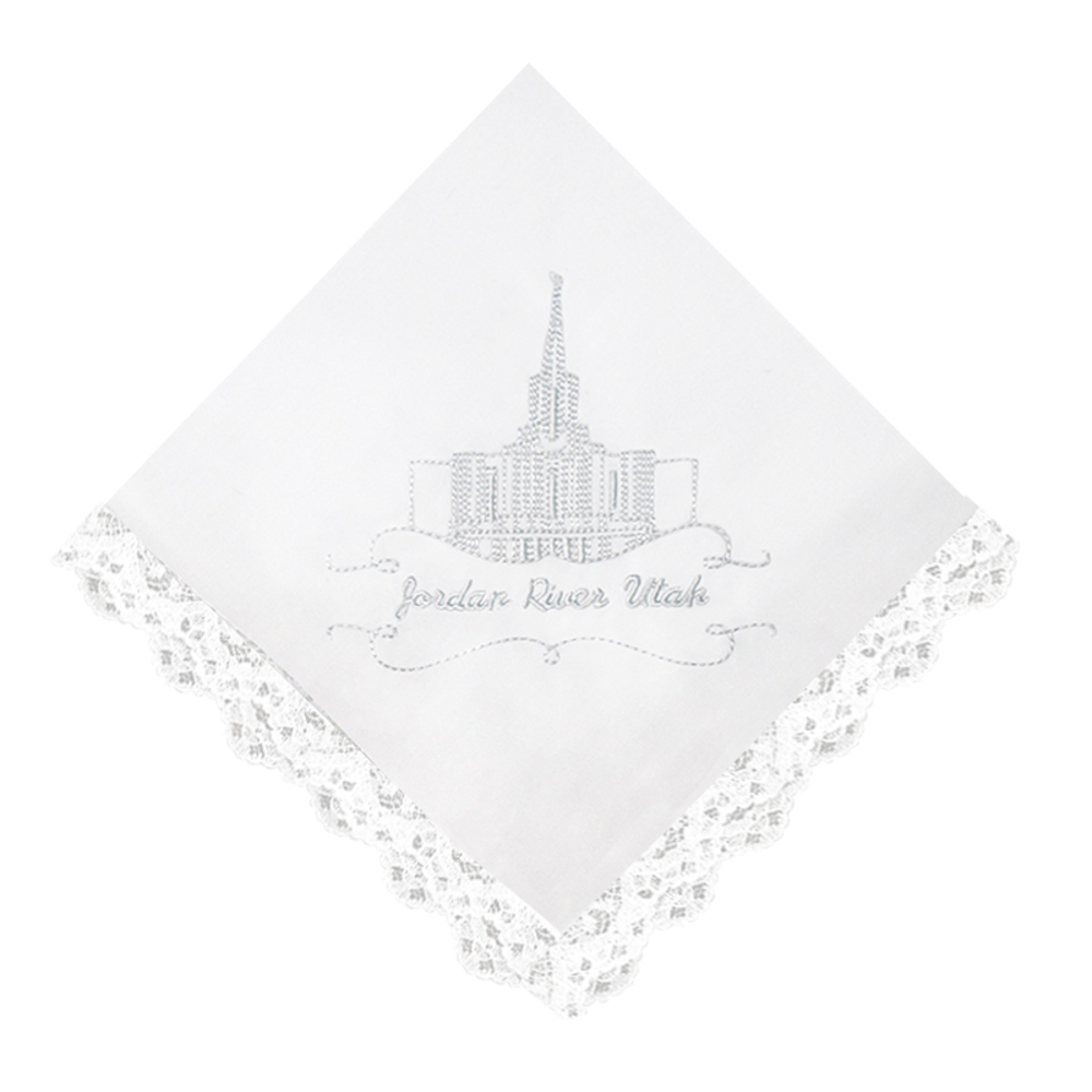 Jordan River Lace Temple Handkerchief, , large